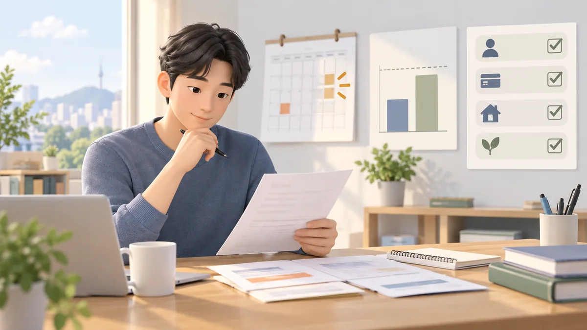 연체가 시작되기 전 소득과 채무, 생활비와 만기 일정을 차분히 점검하는 직장인