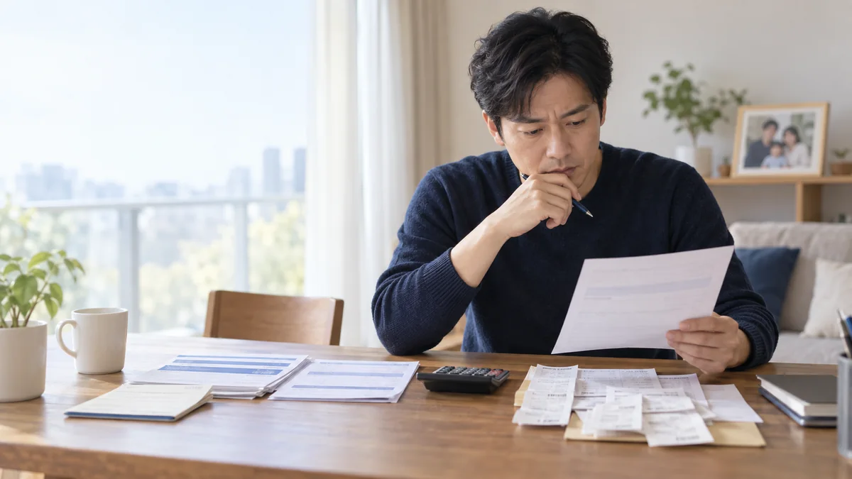 월소득 자료와 필수 생활비 영수증을 비교하며 개인회생 가용소득을 점검하는 신청자