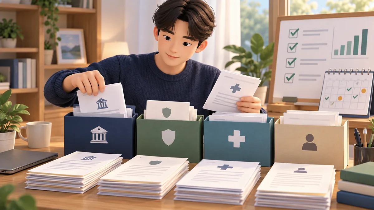 세금과 건강보험료 체납자료를 기관별로 나누어 개인회생 채권자목록을 준비하는 신청인